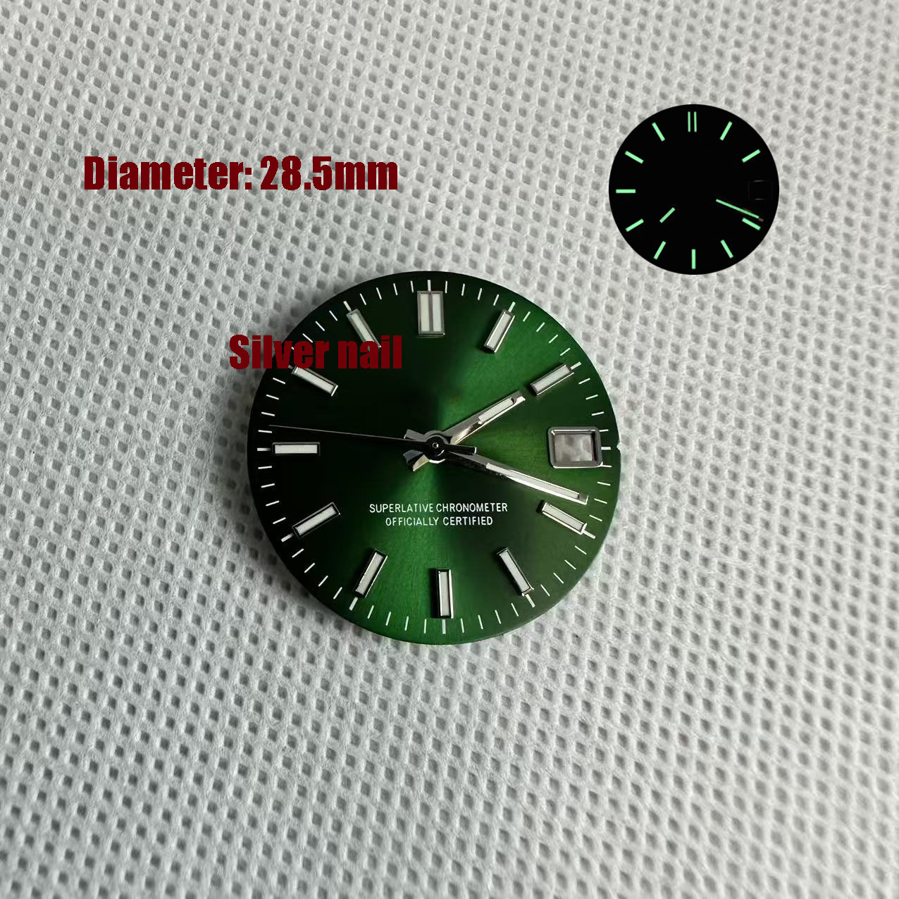 NH35 S Logo Date Green 28.5mm  - Reel Case review and price