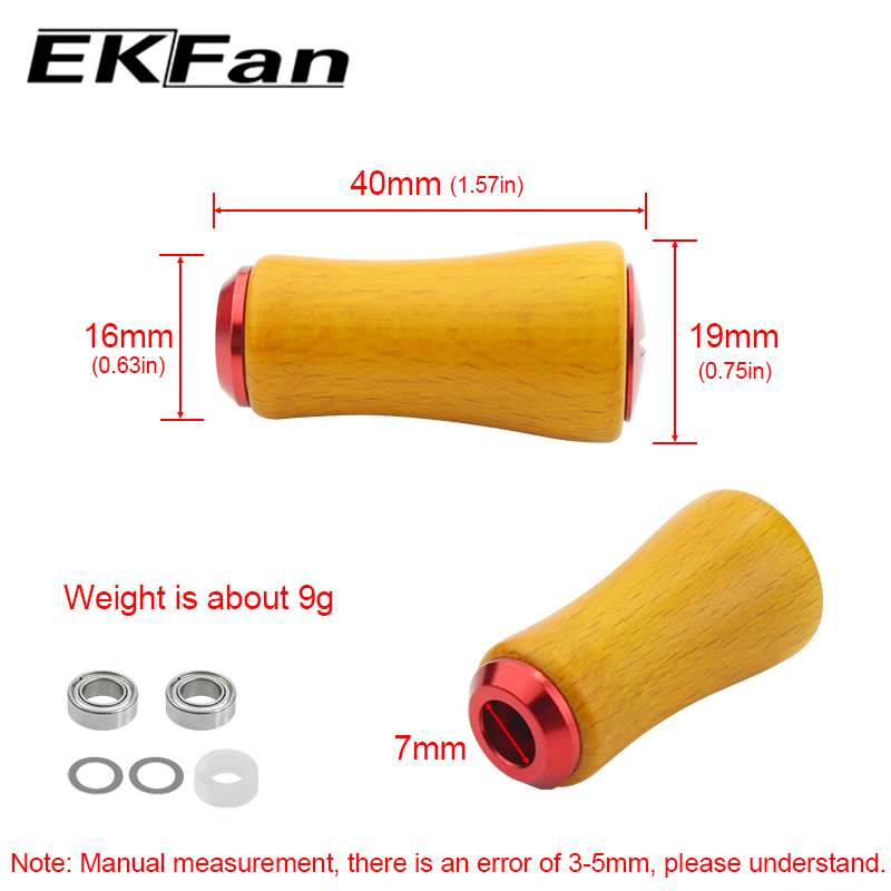 EKFan Birch wooden Spinning Ba - Reel Handle review and price